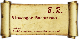 Biswanger Rozamunda névjegykártya